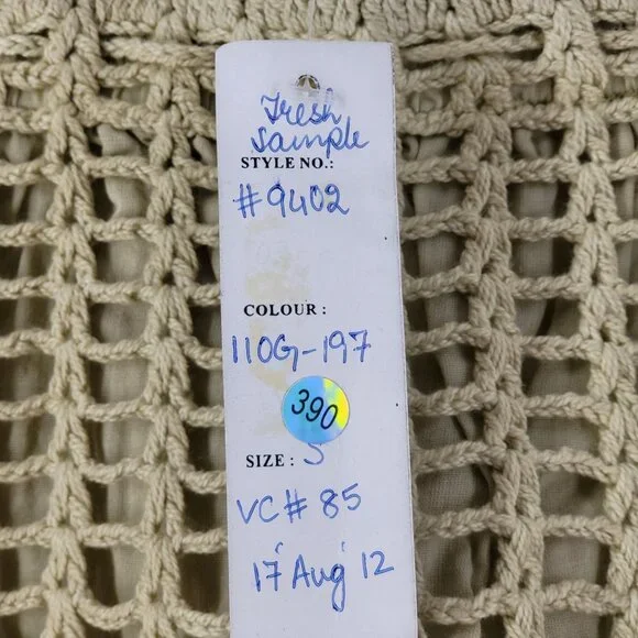 Chaudry KC Womens Bohemian Maxi Skirt Beige Cotton Blend Crochet Waist Size S - Picture 14 of 15